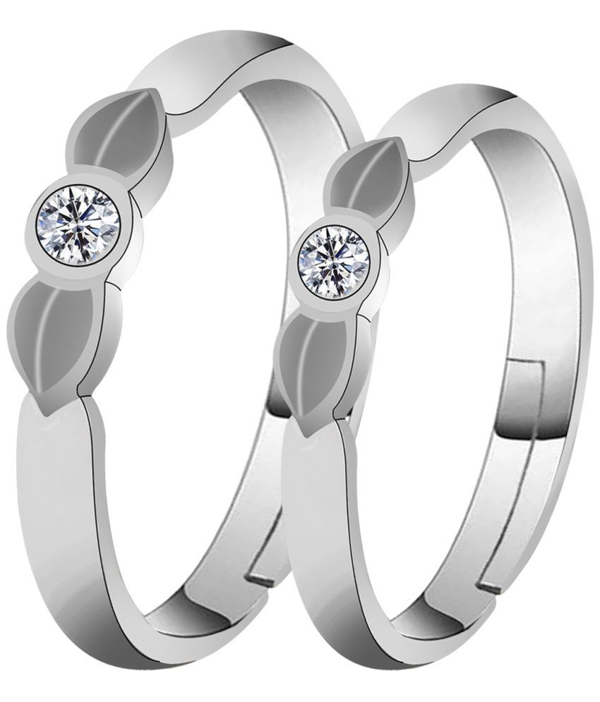     			Speical For Couple Ring Valentines  Lover Ring Set Silver Plated Adjustable  Couple Ring Set  Women And Men