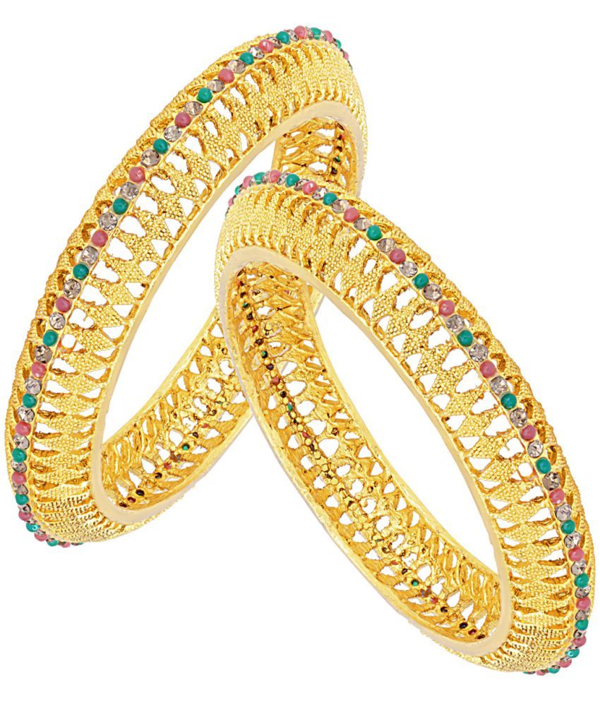     			Sukkhi Finely Gold Plated Ad Diamond (Set of 2) Bangle For Women