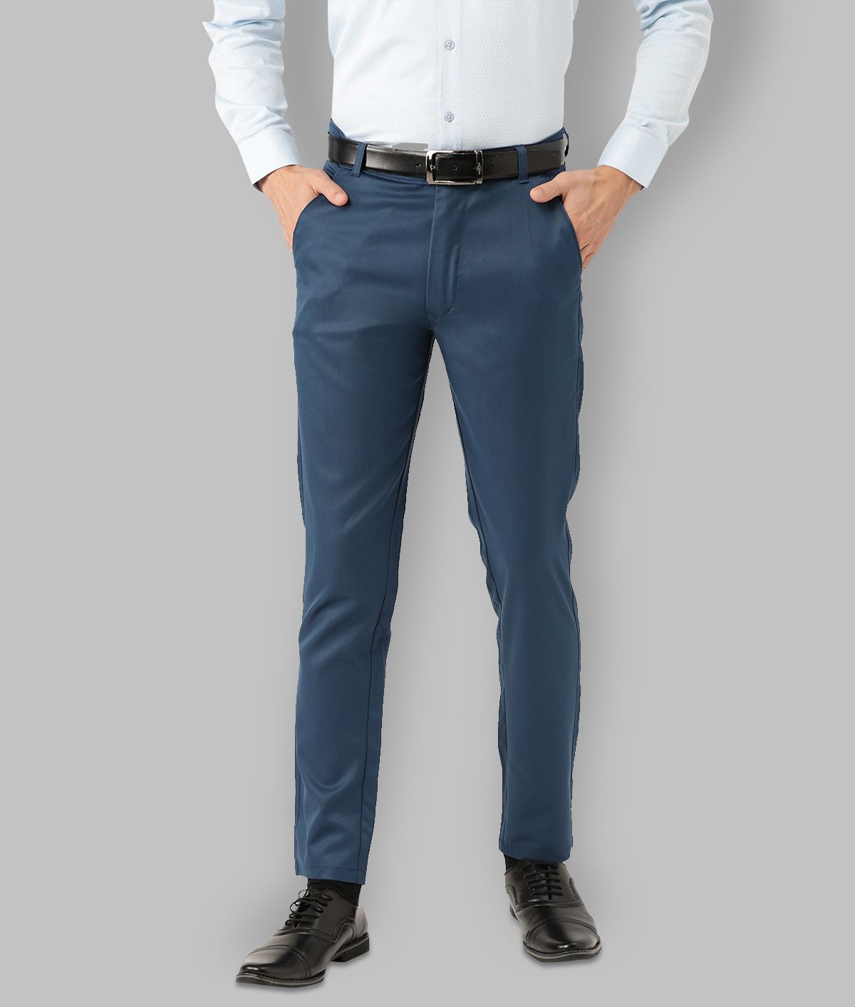     			Haul Chic - Indigo Blue Polycotton Slim - Fit Men's Formal Pants ( Pack of 1 )