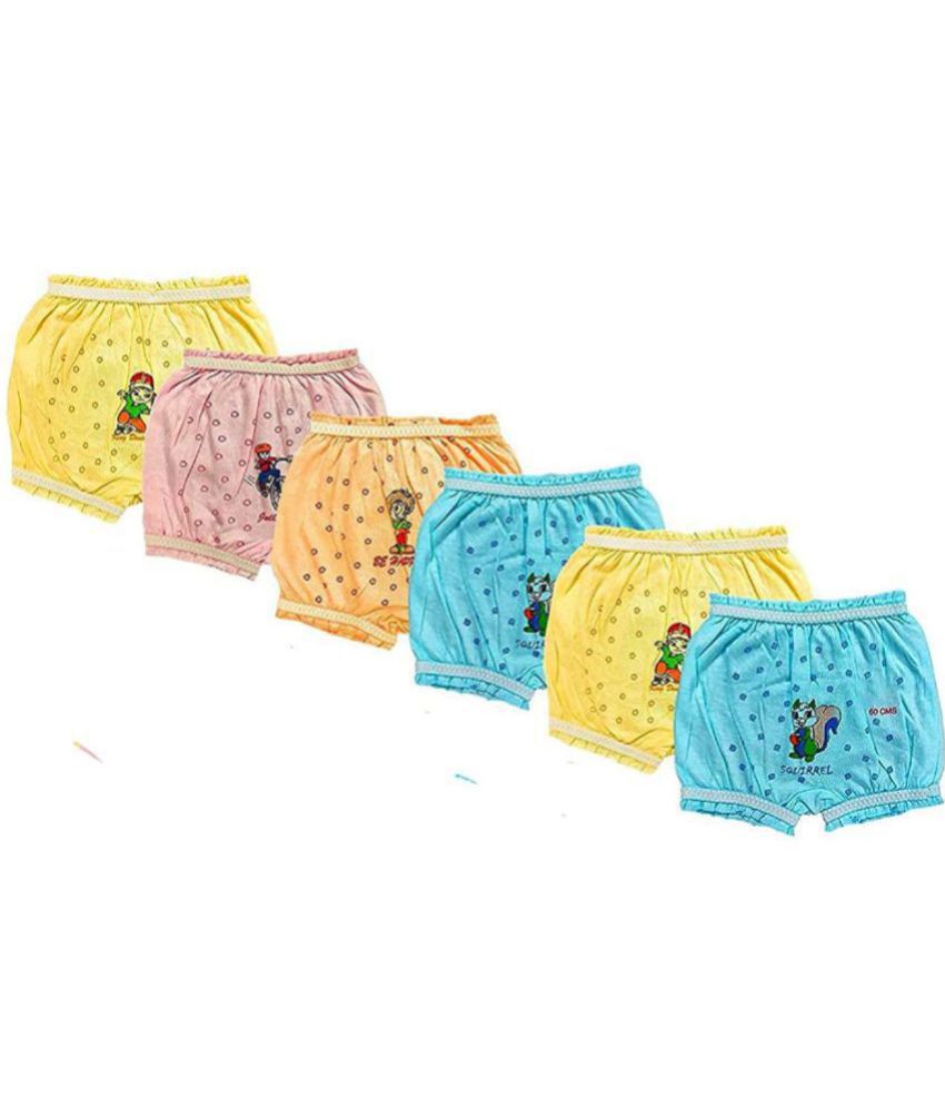     			little PANDA Baby Girl's Economical Cotton Bloomer Panties, Multi-colored (Pack of 6)