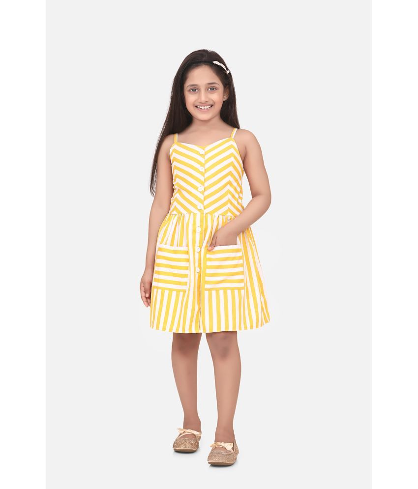     			StyleStone Cotton Blend A-line For Girls ( Pack of 1 , Yellow )