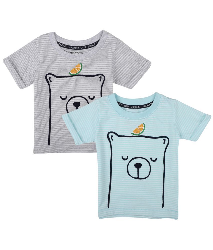     			BOYS TSHIRT ROUND NECK HALF SLEEVES OFF BLUE & OFF GREY