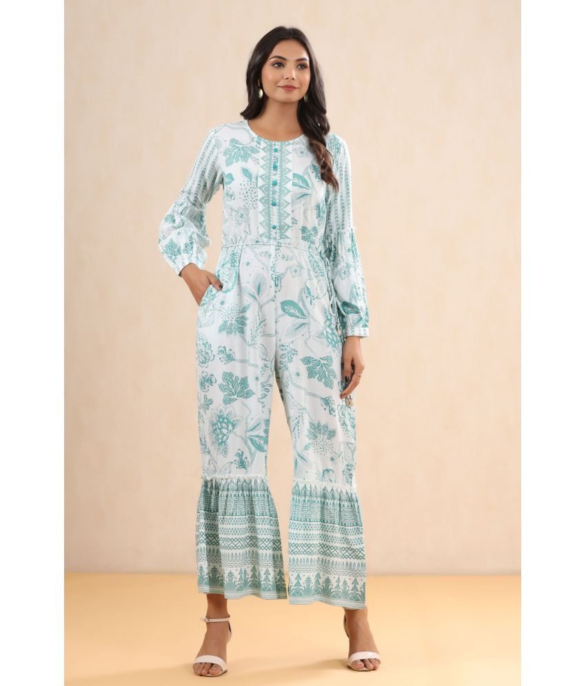     			Juniper Blue Rayon Jumpsuit - Single