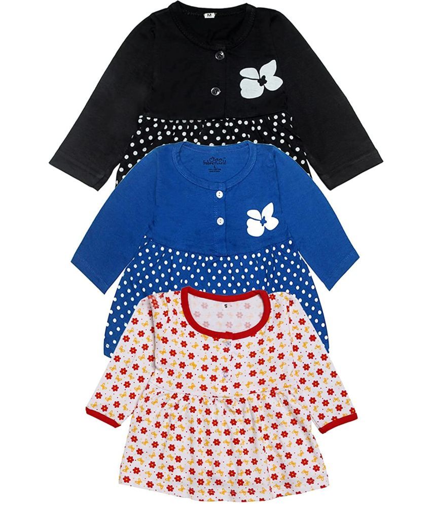     			Babeezworld - Multi Cotton Baby Girl Frock ( Pack of 3 )