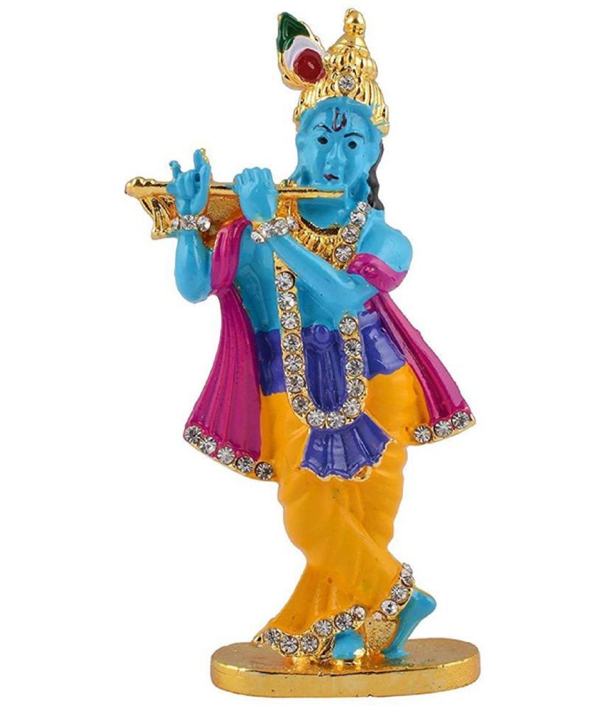     			PAYSTORE Lord Krishna Idol | Murti For Car Dashboard | Home Decor | Gifting Decorative Showpiece - 3.5 INCH (Gold Plated, Multicolor)