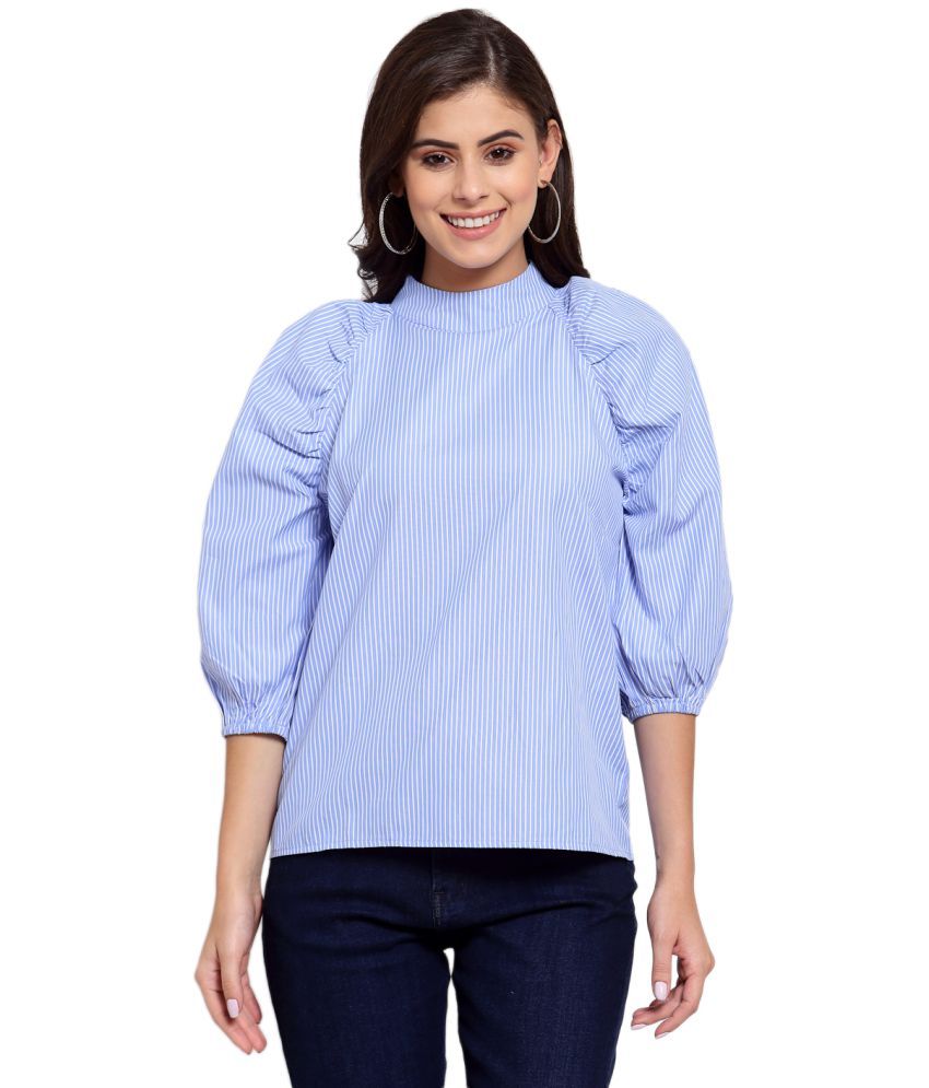     			Style Quotient Poly Cotton Regular Tops - Blue Single