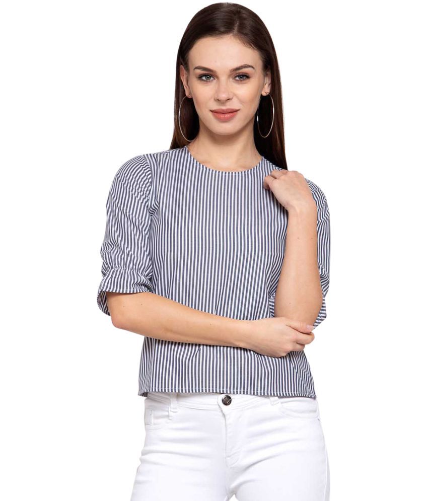     			Style Quotient Poly Cotton Regular Tops - Blue Single