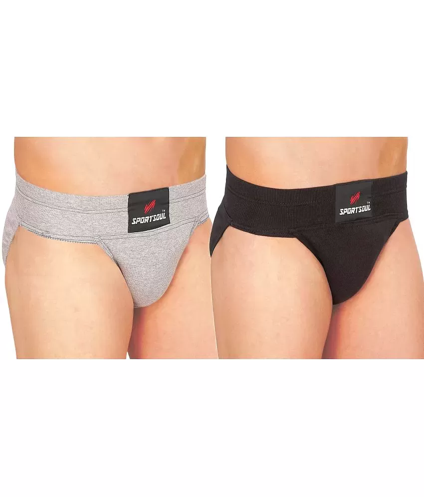 Omtex Men's Athletic Gym Jockstraps Supporter Pack of 2 (Grey) Size - XS