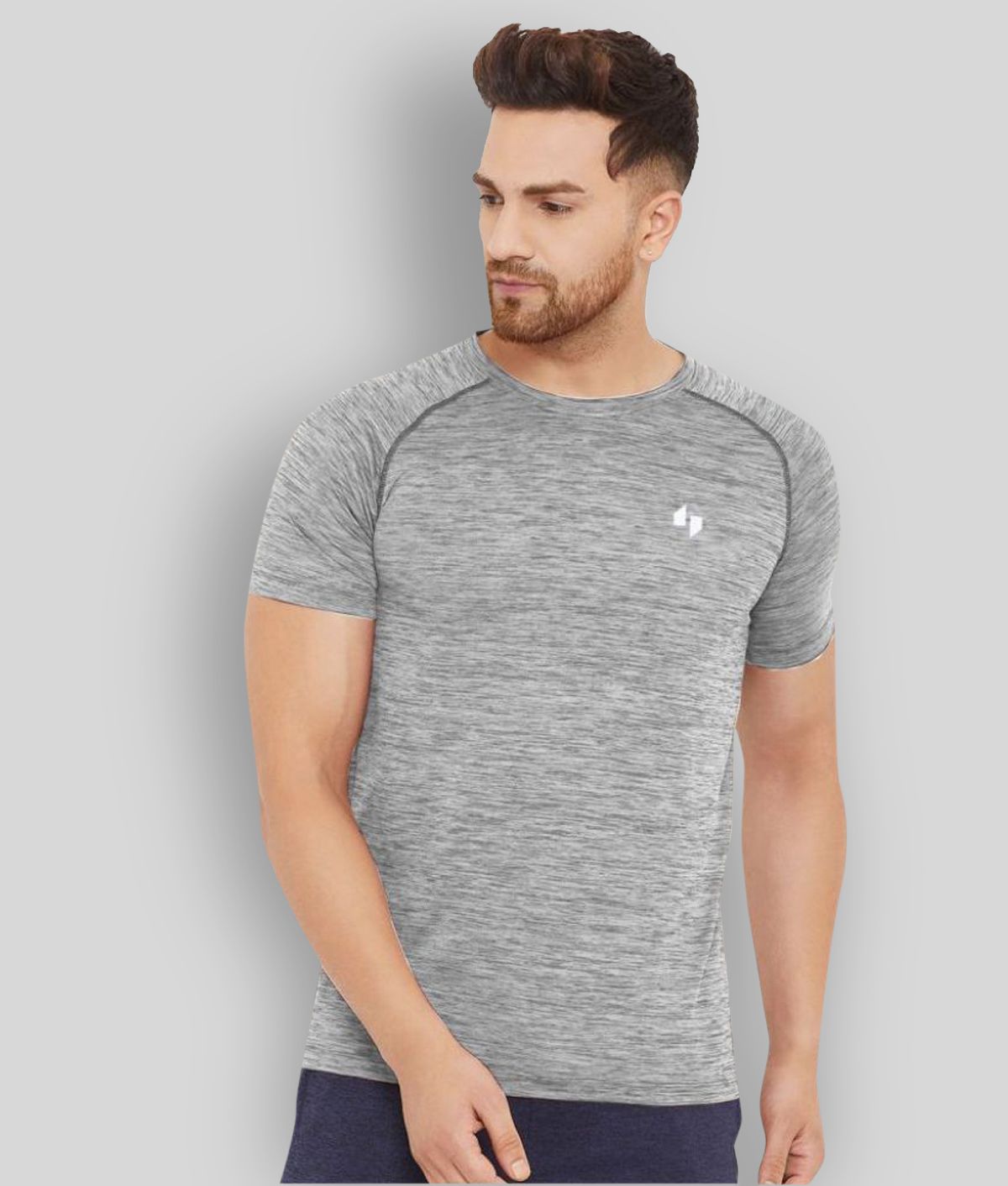     			BISHOP COTTON - Grey Polyester Regular Fit Men's T-Shirt ( Pack of 1 )