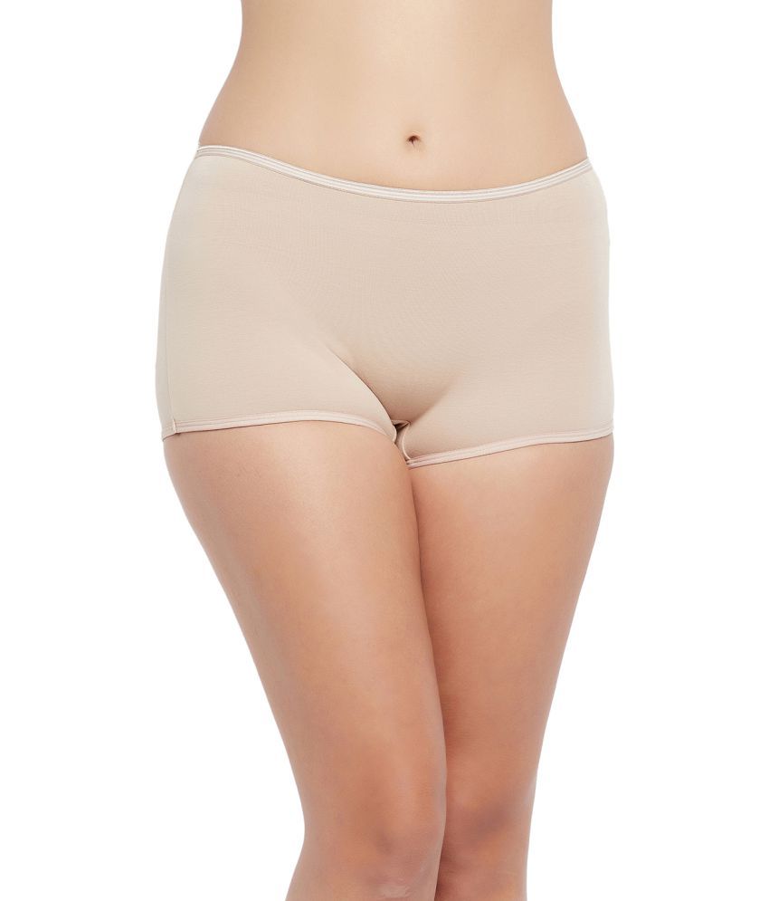     			Clovia Beige Cotton Boy Shorts - Single