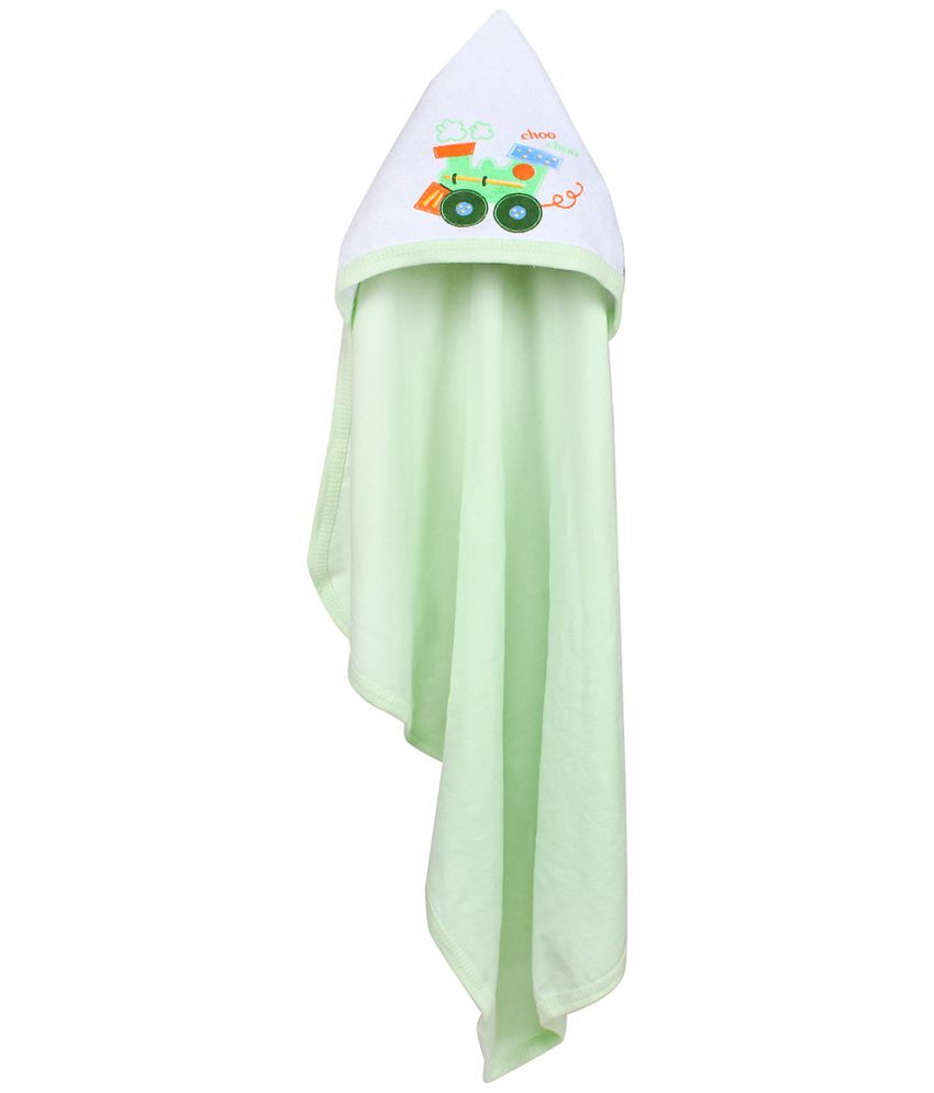 My Newborn Green Cotton Towel cum blanket ( 30.48 cm × 2.54 cm 1 pcs )