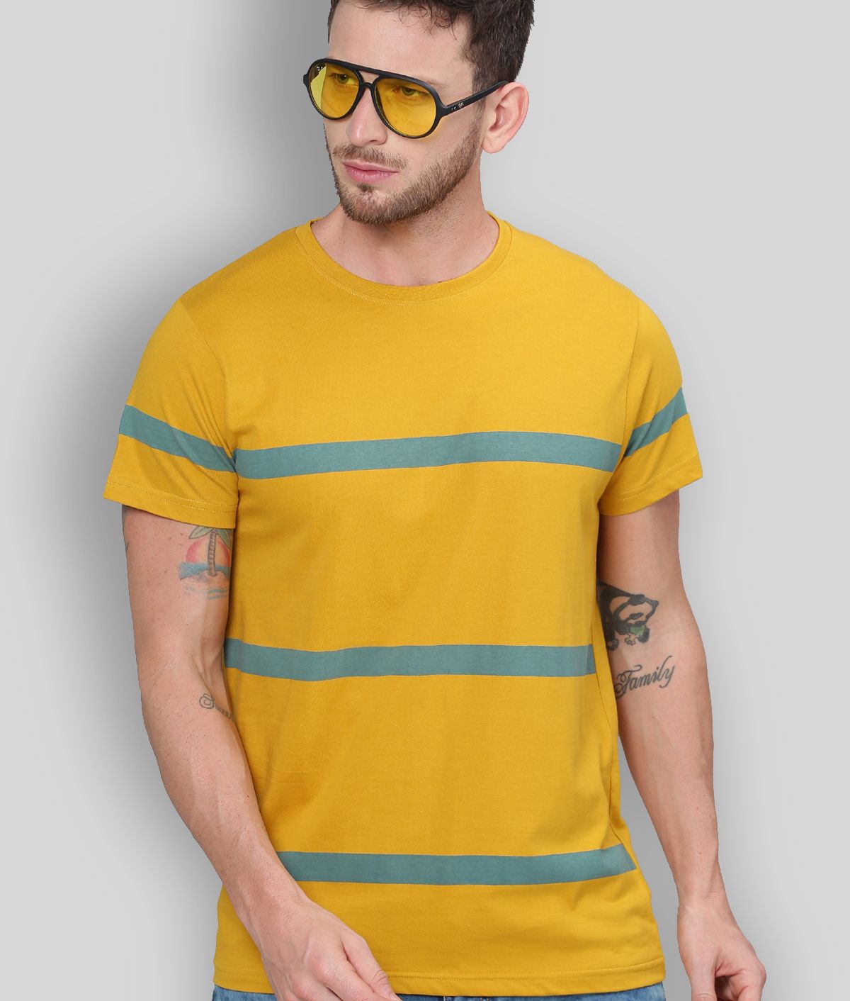     			Dillinger - Yellow Cotton Regular Fit Men's T-Shirt ( Pack of 1 )