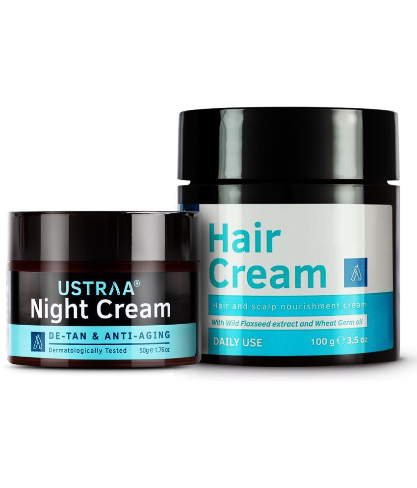     			Ustraa Night Cream - De-tan and Anti-aging-50g & Daily Use Hair Cream-100g