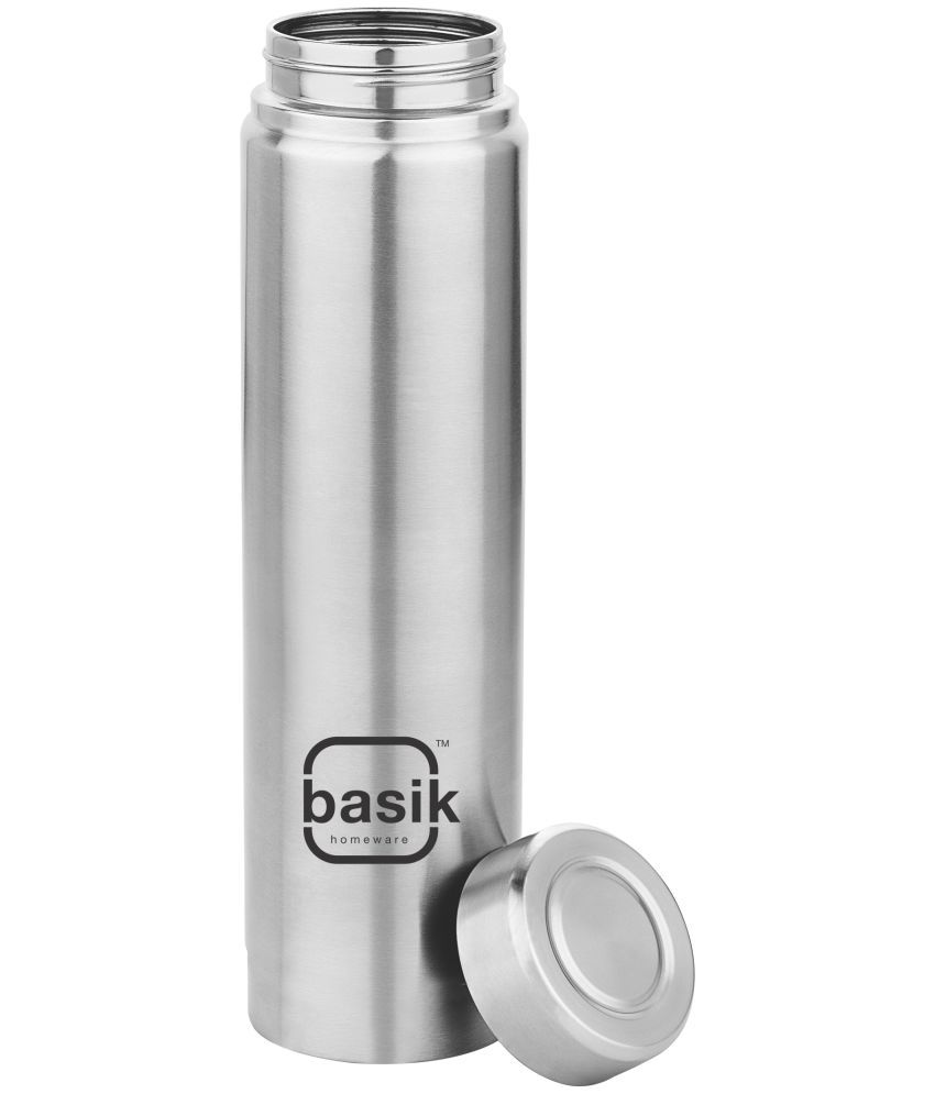     			Basik Ace  Silver 1000 mL Steel Water Bottle set of 1