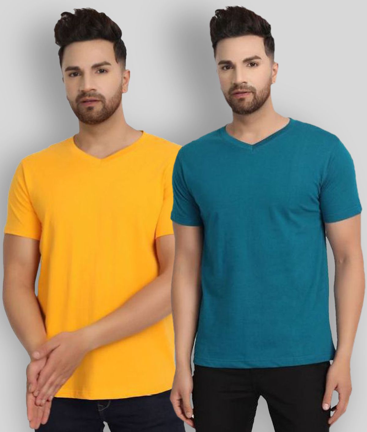     			ESPARTO - Multicolor Cotton Regular Fit Men's T-Shirt ( Pack of 2 )