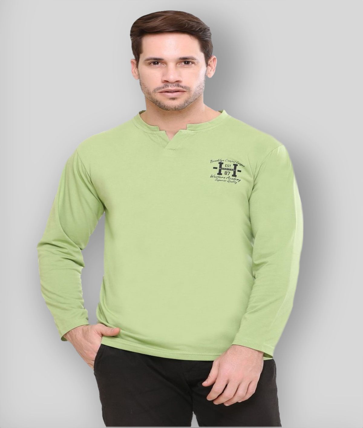 HVBK - Green Cotton Blend Regular Fit Men's T-Shirt ( Pack of 1 )