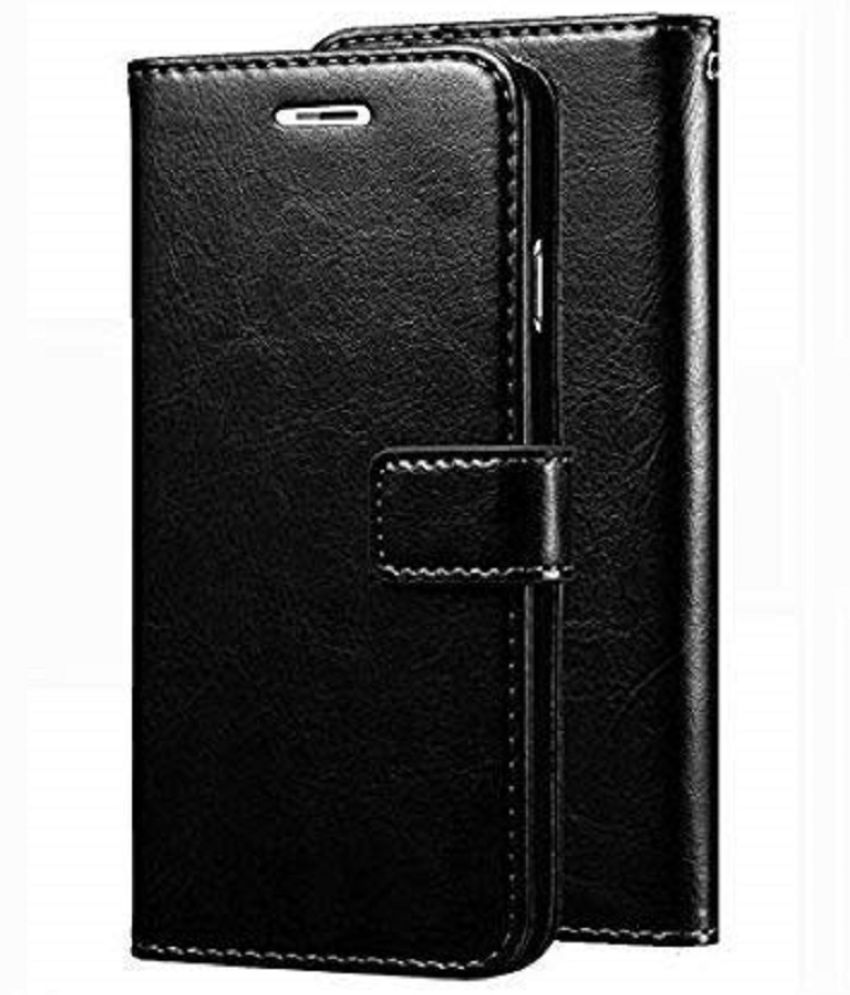     			Doyen Creations Black Flip Cover For Vivo Y15s Leather Stand Case