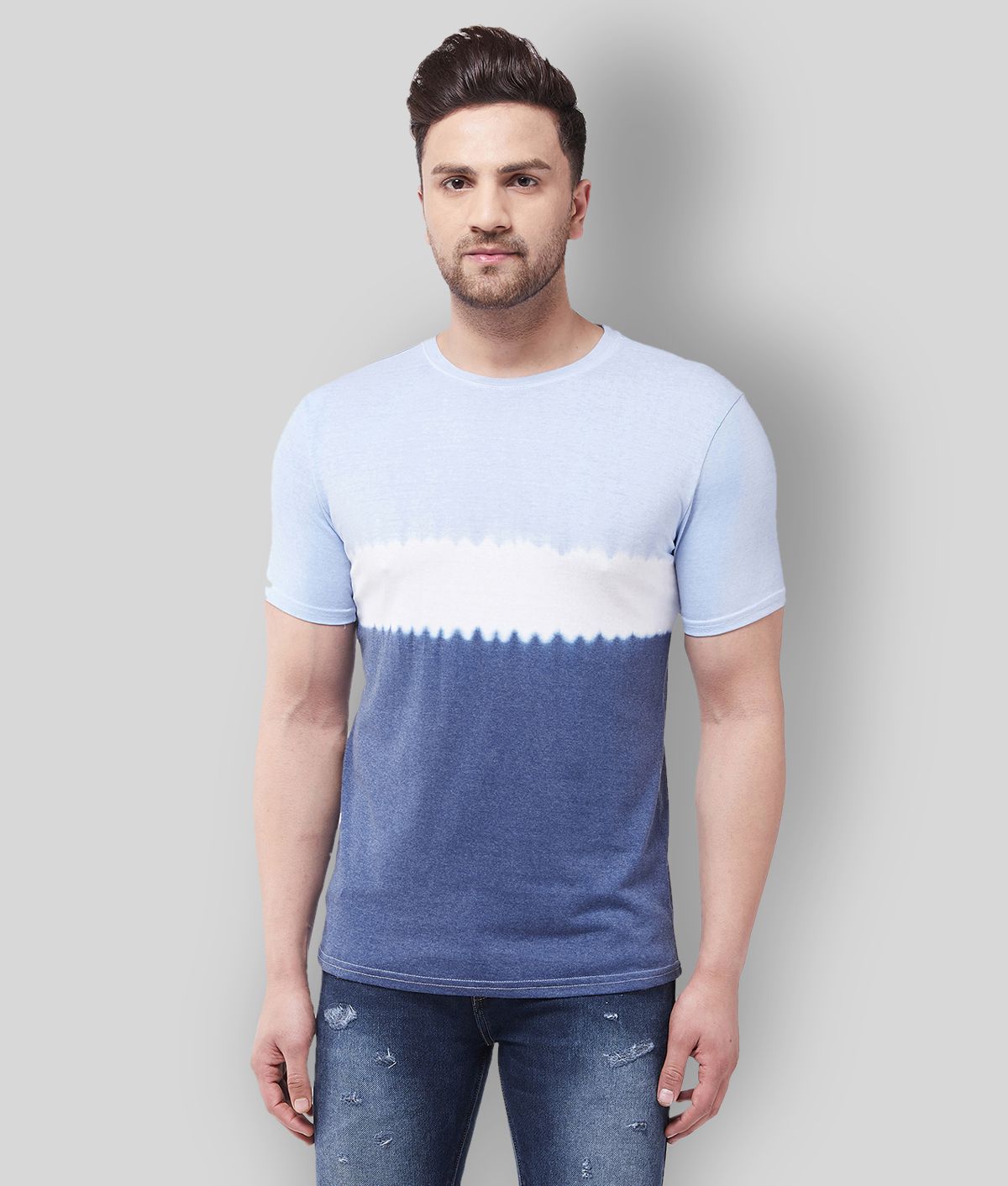Gritstones - Blue Cotton Blend Regular Fit Men's T-Shirt ( Pack of 1 )
