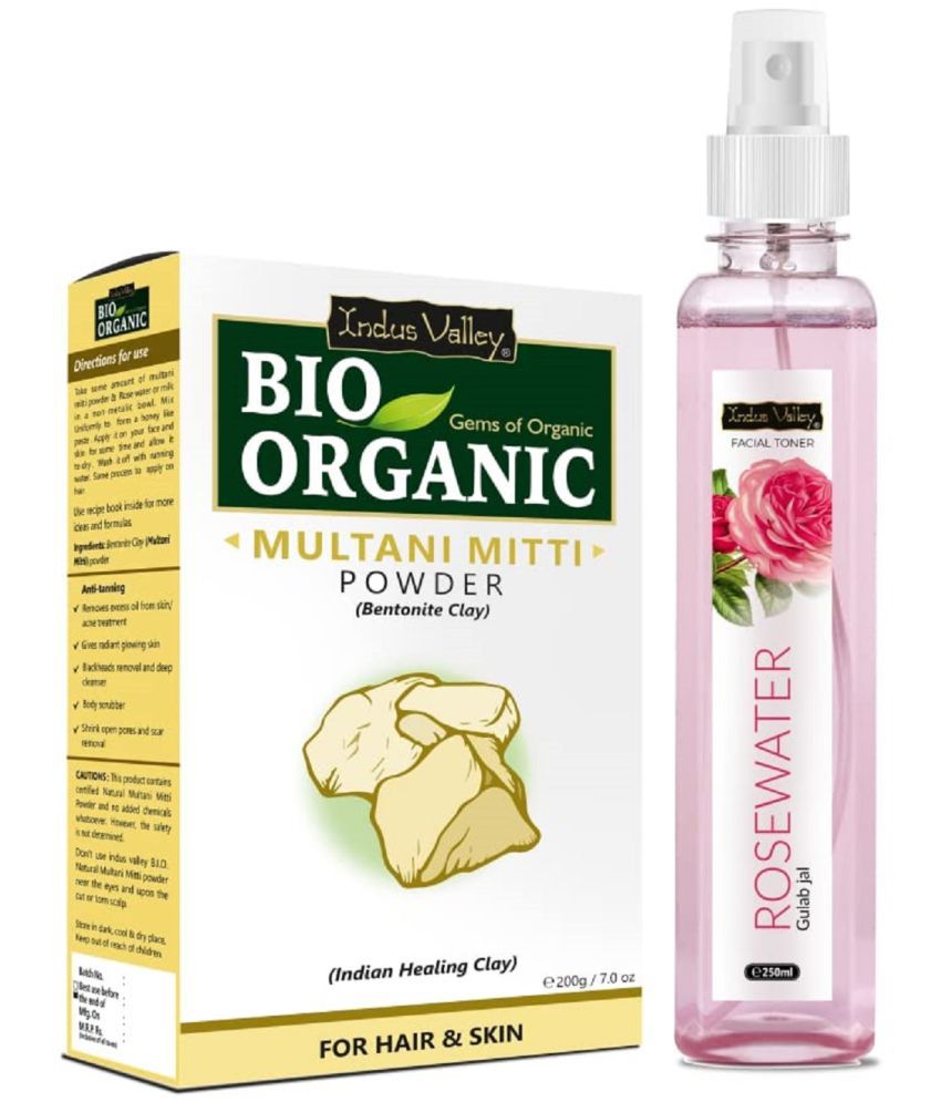     			Indus Valley Organic Multani mitti with Fresh Rose Water (2 Items in the set)