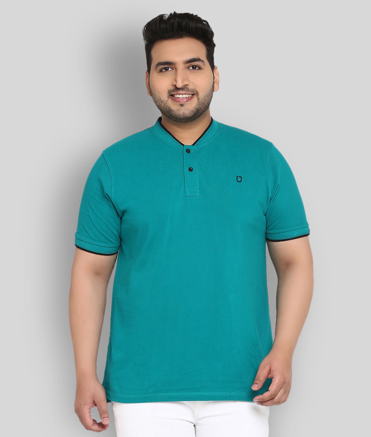     			Urbano Plus Pack of 1 Cotton Blend Regular Fit Men's T-Shirt ( Green )