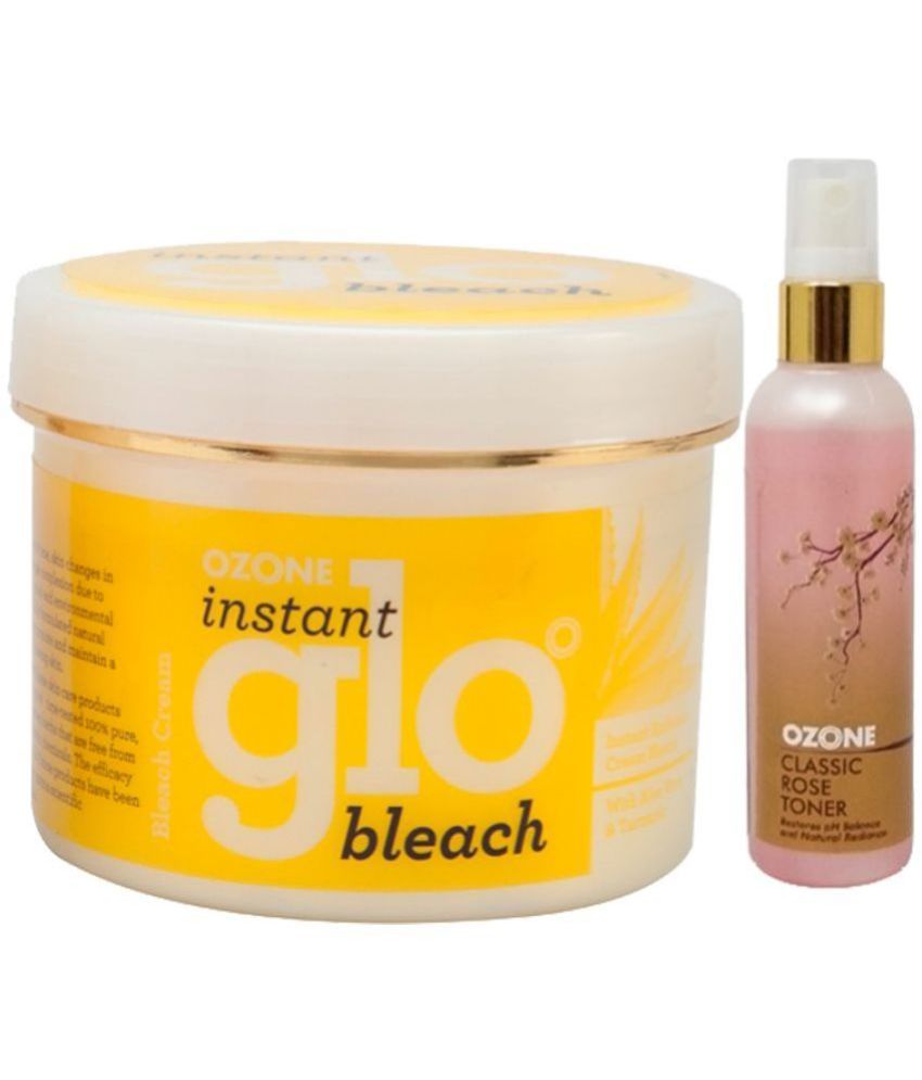 Ozone Ayurvedics Instant Glo Bleach 250gm with Rose Toner 100ml Facial
