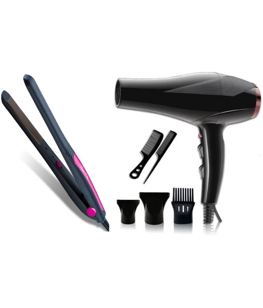 Nv129 Foldable 1000 Watts Hair Dryer Pink With 471 Hair Curler And Mini Hair  Straightener Combo 3pcs Combo  Denzcart India