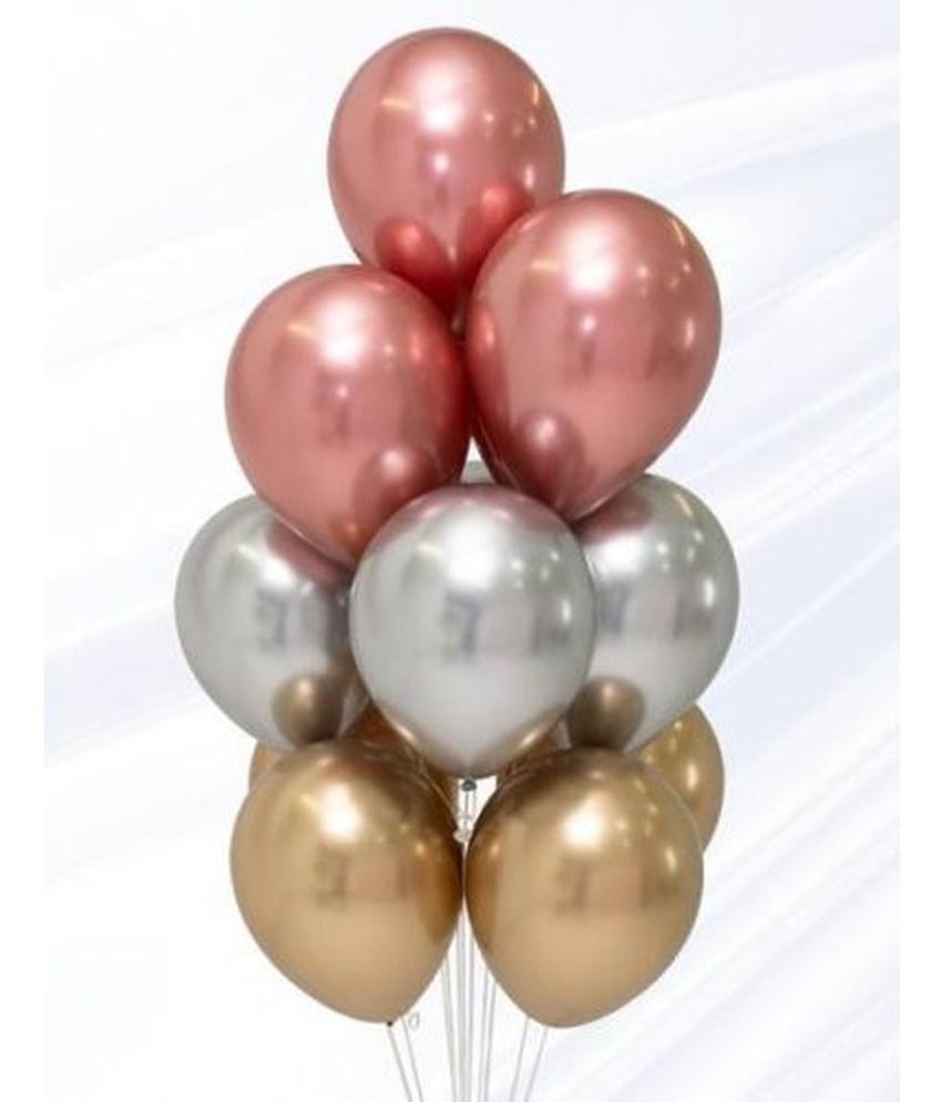     			Balloon Junction Themez Only Metallic Chrome Balloons Combo for Party Decoration (Chrome Pink , Chrome Silver , Chrome Gold) - Pack of 51 - for Birthday , Baby Shower , Anniversary
