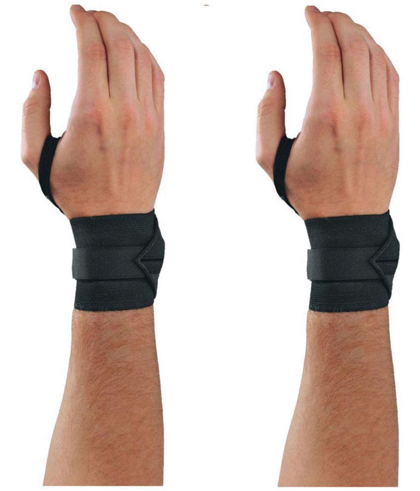     			Emm Emm 2 Pcs Black Wrist Support Free Size