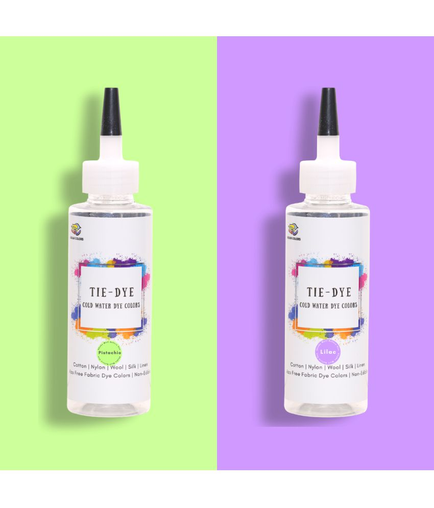     			Skin Friendly Tie Dye Bottle Combo 4 : Pistachio - Lilac | Includes 100g Dye Activator and 2 Kadam DyFix Mini Bottles | Cold Water Fabric Dyes