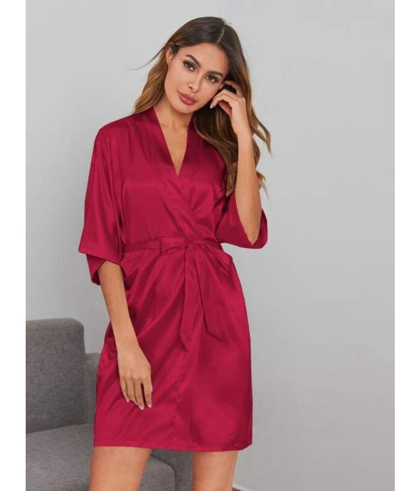     			Celosia Satin Robes - Pink Single