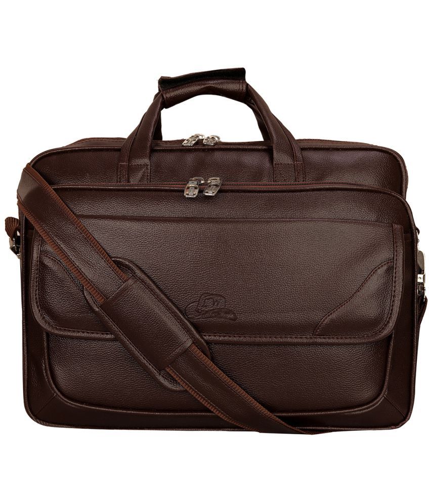    			Leather World Classic 22Ltrs Brown P.U. Office Bag