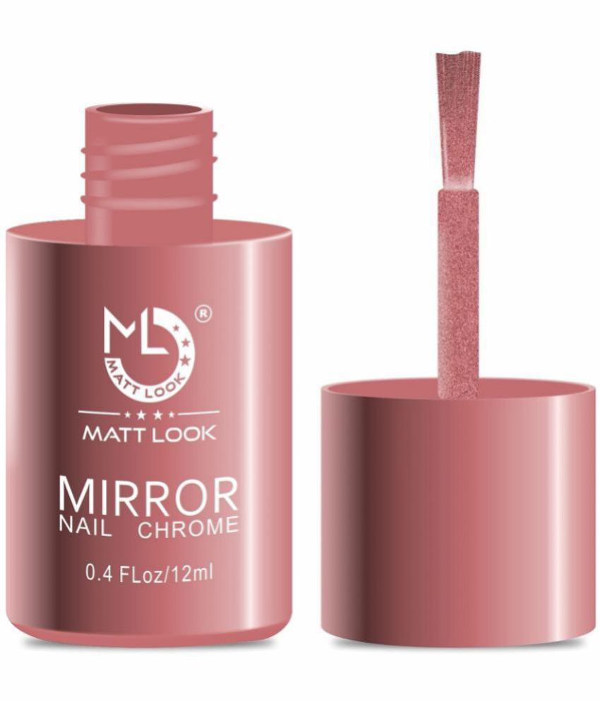     			Mattlook Shine Like Mirror Nail Chrome, Nail Polish, Light Peach-A, Pack of 2 (24ml)