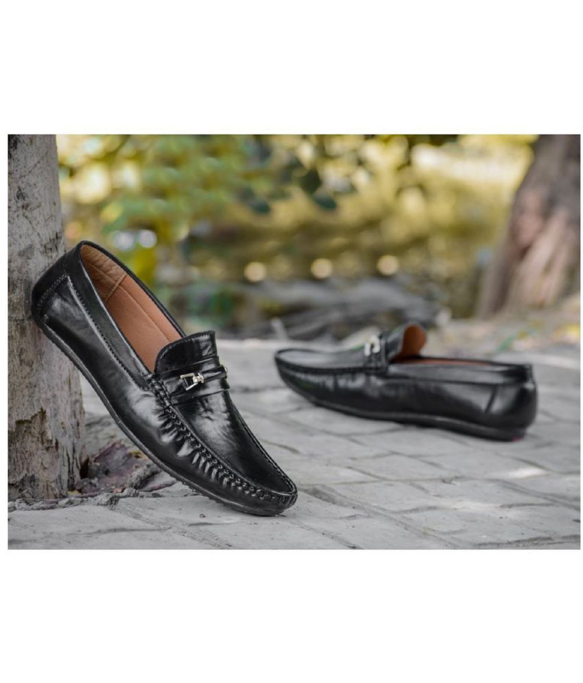 Buy GLOSSY LIFE Black Loafers Online at 
