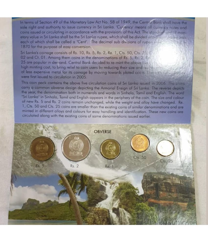 Sri Lanka Uncirculated Coin Collection 2006 Good For Collection