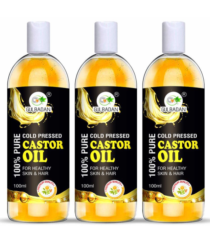     			GULBADAN Cold-Pressed 100% Pure Castor Oil 100 mL Pack of 3