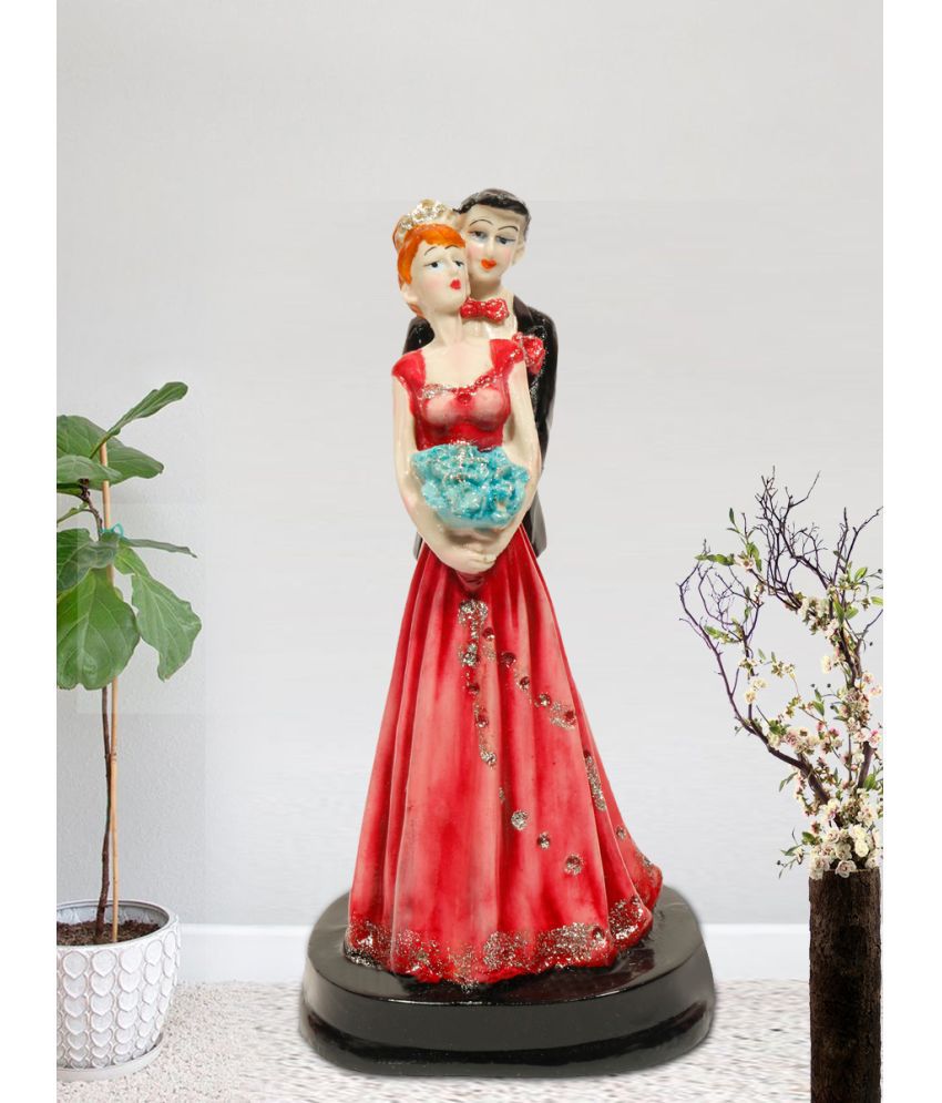 Hometales Multicolour Resin Love Couple Showpiece Figurines -  (9 Inch)