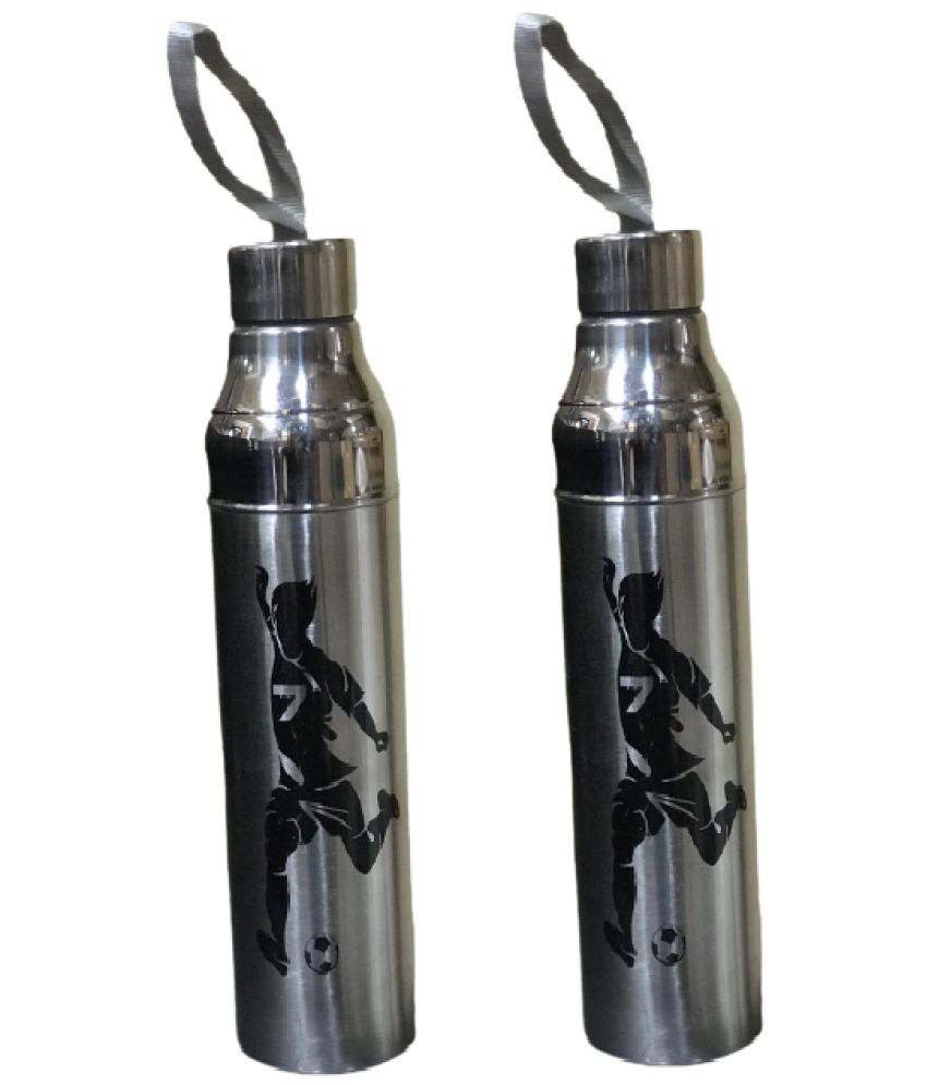     			Dynore Insulated Bottle Silver 1000 mL Stainless Steel Water Bottle set of 2