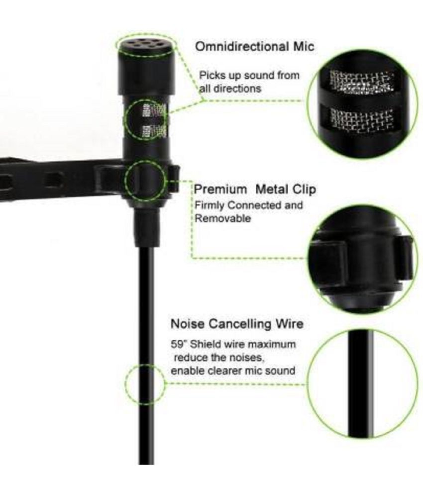 Hybite Collar Clip Microphone Omnidirectional Mic with Easy Clip On