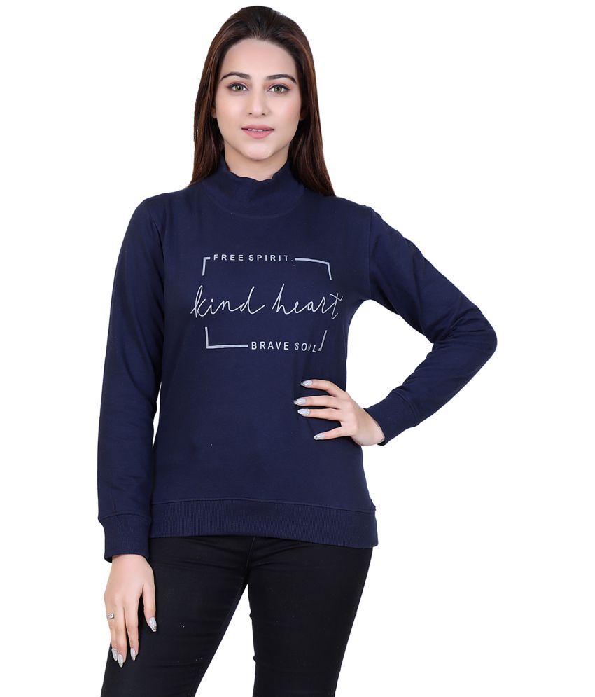     			Ogarti Cotton Fleece Navy Non Hooded Sweatshirt