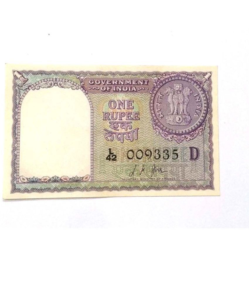     			1 Rupees, Year 1957, Sign By L.K. JHA,  UNC Condition