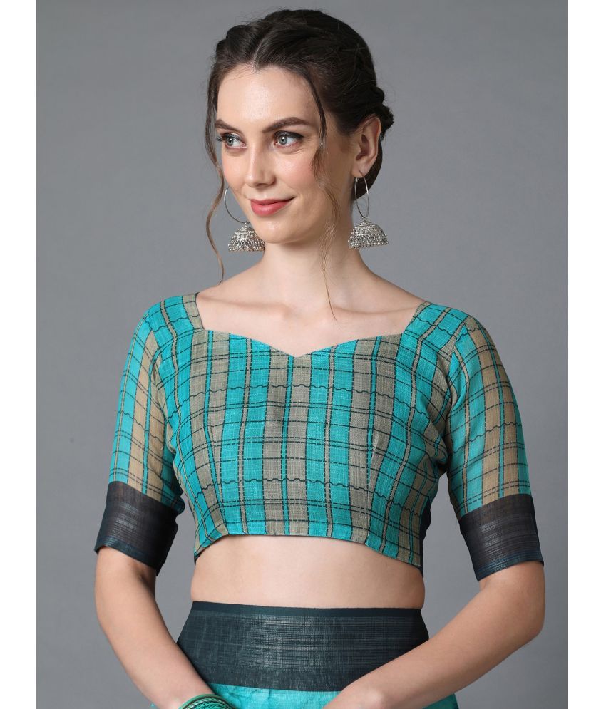 Saree Mall Blue Linen Saree Single Buy Saree Mall Blue Linen Saree