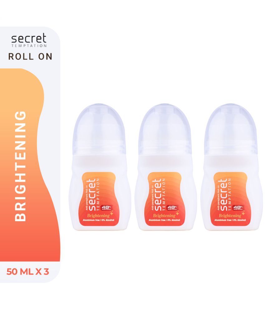     			secret temptation Brightening Roll-on Pack of 3 Deodorant Roll-on - For Women (150 ml, Pack of 3)