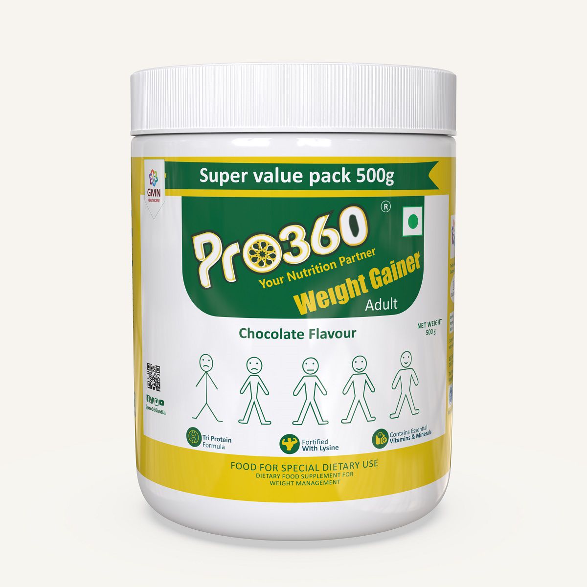 PRO360 Weight Gainer Protein Powder 500 gm Chocolate