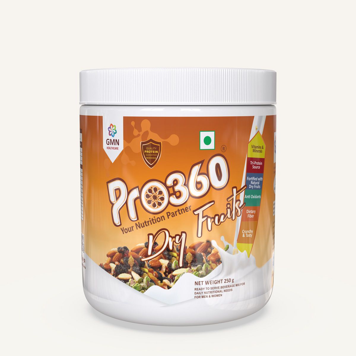 PRO360 Dry Fruits Natural Supplement Health Drink Powder 250 gm