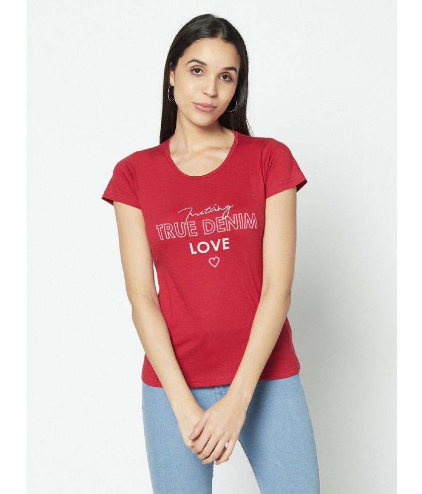     			Whyme Fashion Cotton Red T-Shirts - Single