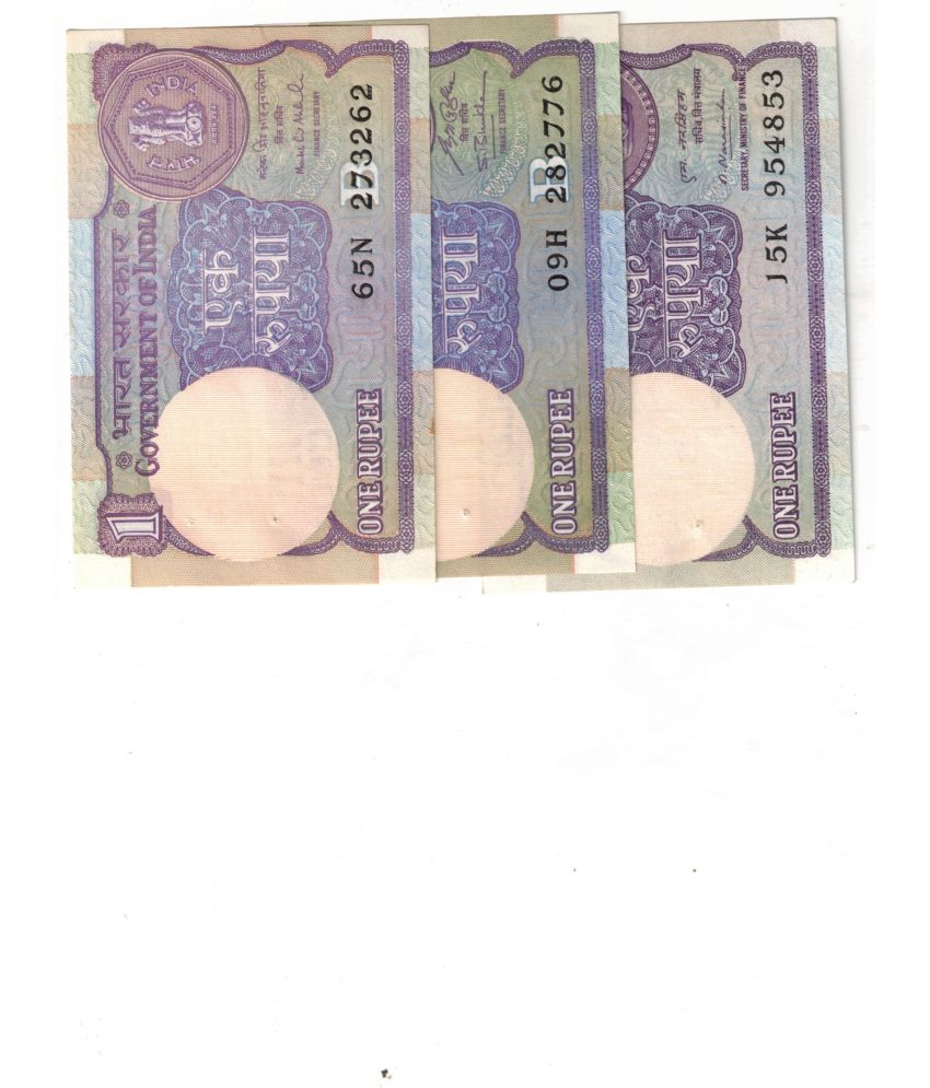     			3 PCS 1RS UNC MONTEK  1994 S P SHUKLA1991  AND M NARASIMHAM RARE 1981 RARE SEE PHOTO