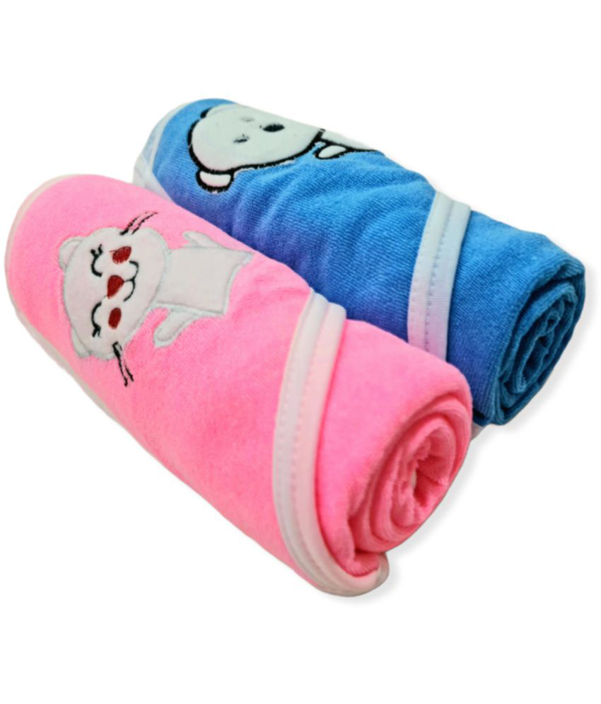 Brandonn Multi-Colour Terry cloth Towel cum blanket ( 66 cm × 66 cm 2 pcs )