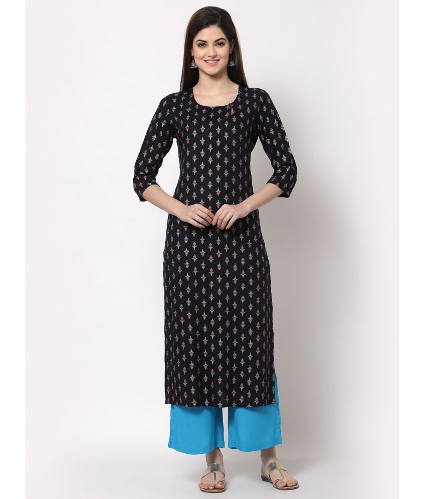     			Kbz Blue Rayon Straight Kurti - Single