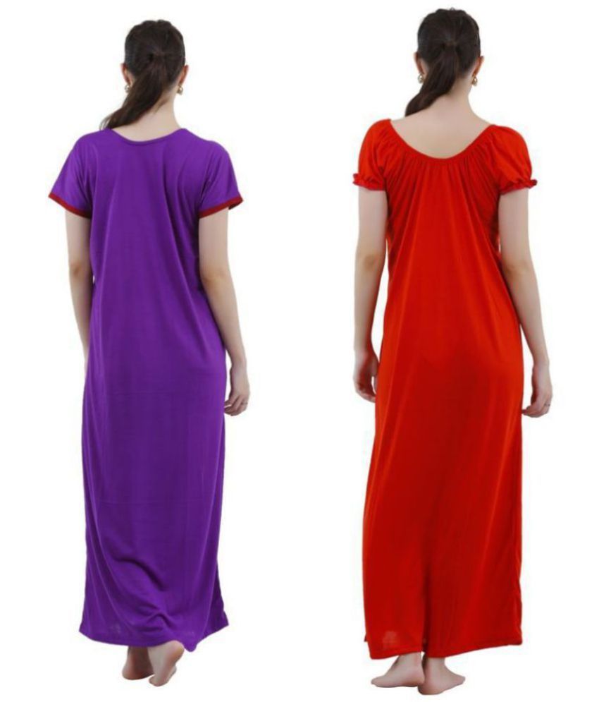 Buy Romaisa Satin Nighty & Night Gowns Multi Color Single Online at