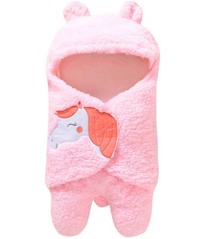 Brandonn Pink Flannel Baby Blanket ( 68 cm × 35 cm- 1 pcs)